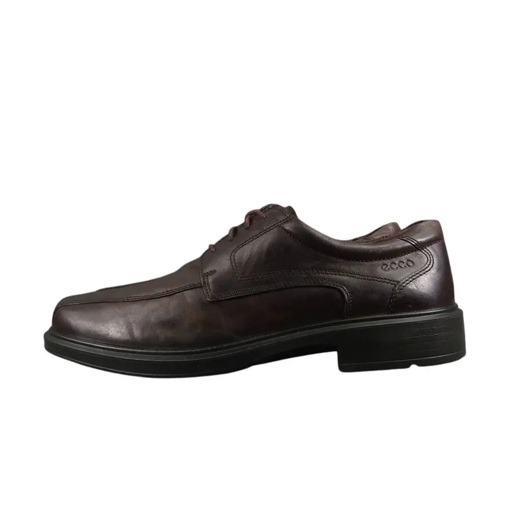 Ecco Shoes Mens 45 Oxford Derby Helsinki Leather Classic Comfort Business Brown